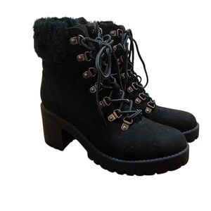 Women's Black Lace-Up Ankle Boots